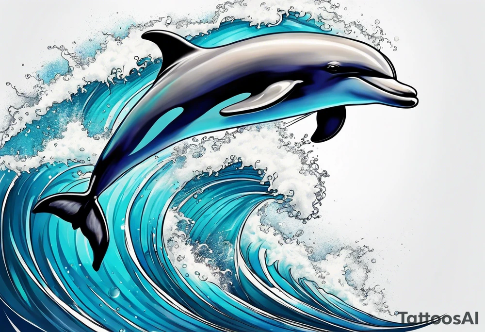 dolphin jumping out the ocean tattoo idea