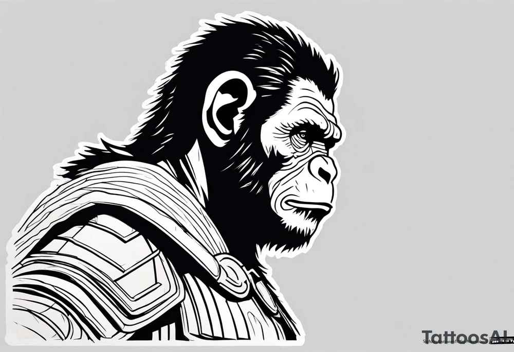 Caesar from the movie planet of the apes tattoo idea