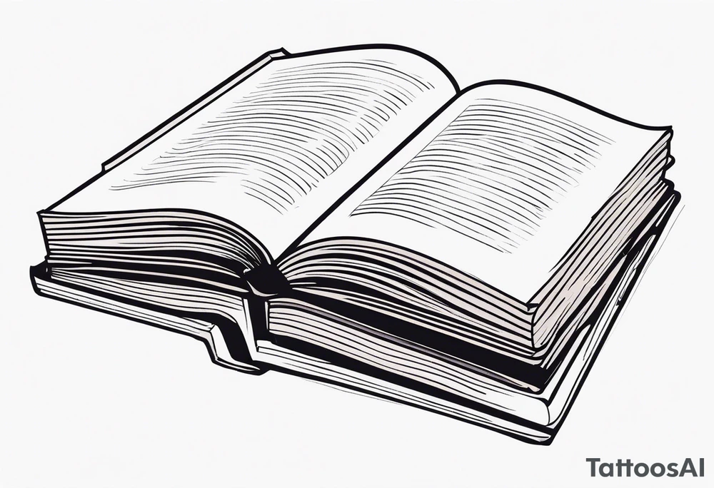 Open book on top of a stack of books tattoo idea
