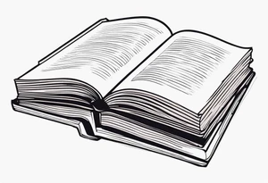 Open book on top of a stack of books tattoo idea
