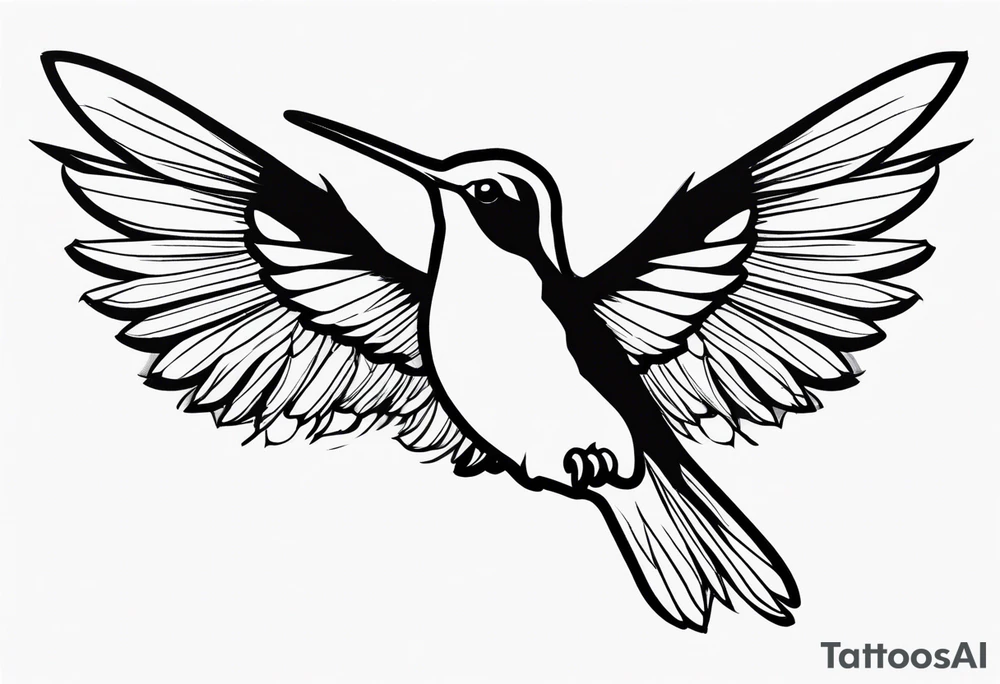 Hummingbird wings spread tattoo idea