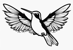 Hummingbird wings spread tattoo idea