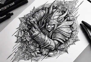 Warrior vs demons tattoo idea