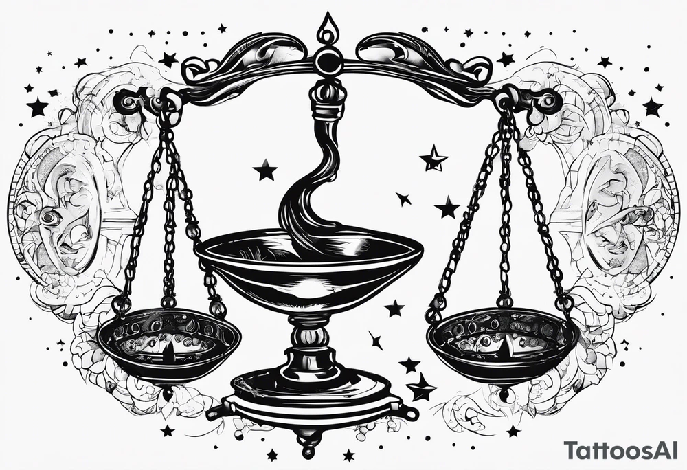 Libra constellation with stars tattoo idea