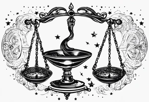 Libra constellation with stars tattoo idea