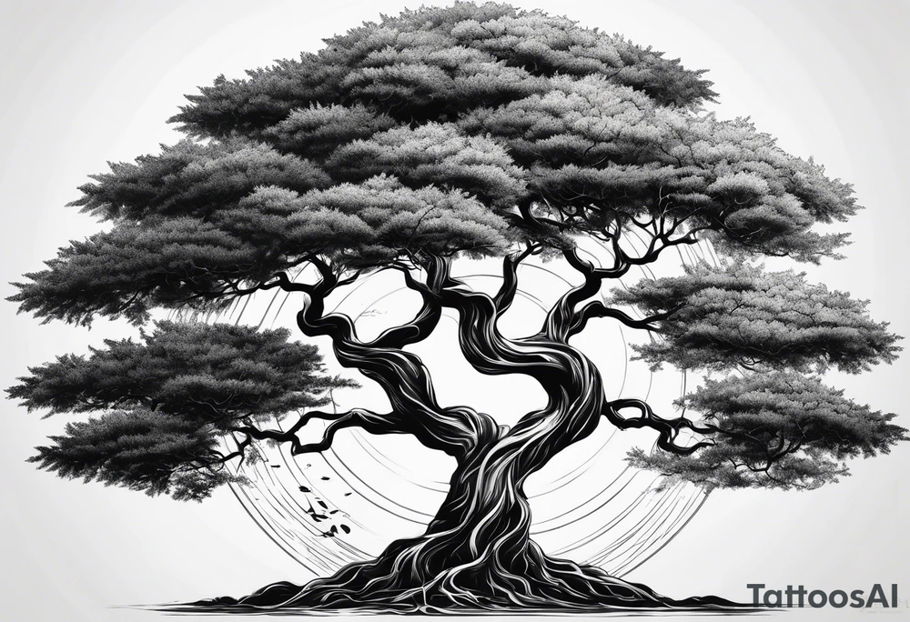 Tree with deep roots, full sleeve tattoo idea