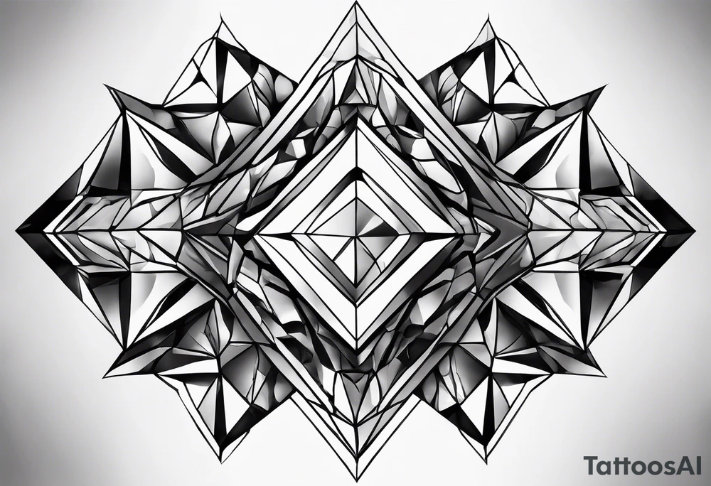 Abstract crystal shapes tattoo idea
