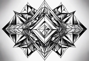Abstract crystal shapes tattoo idea