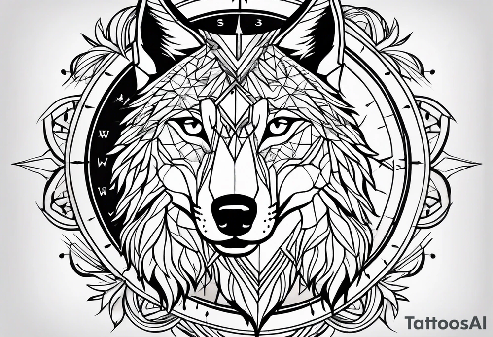 Compass for direction and guidance and a wolf tattoo idea Compass for direction and guidance and a wolf tattoo idea