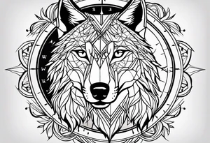 Compass for direction and guidance and a wolf tattoo idea