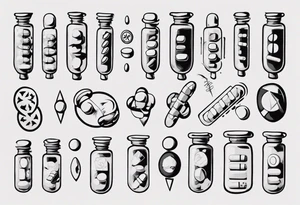 pills addiction tattoo idea