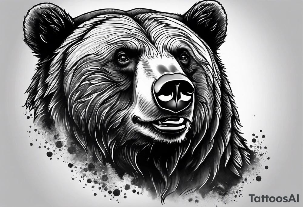 Realistic bear tattoo idea
