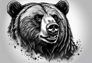 Realistic bear tattoo idea