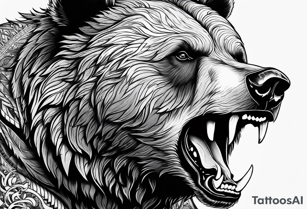 angry bear tattoo idea