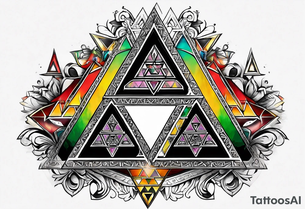 Triforce from the Zelda series highlighting courage portion of the triforce tattoo idea