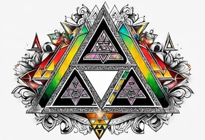 Triforce from the Zelda series highlighting courage portion of the triforce tattoo idea