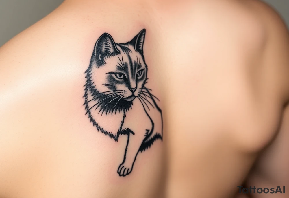 black cat tattoo idea