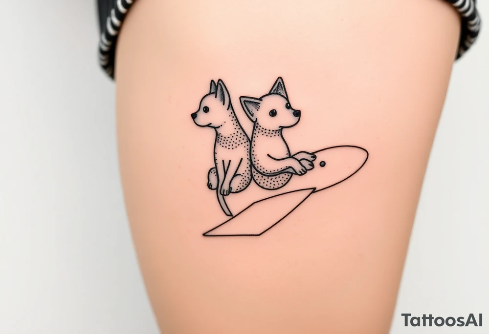 two dogs on an airplane tattoo idea