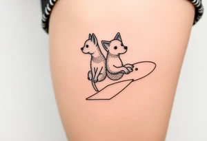 two dogs on an airplane tattoo idea