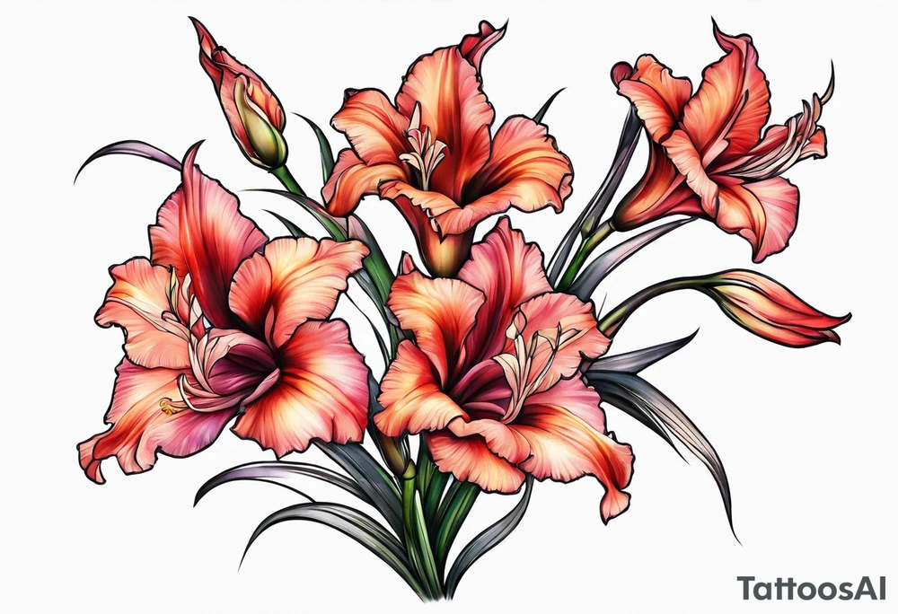 gladiolus design tattoo idea