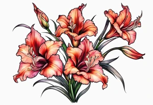 gladiolus design tattoo idea