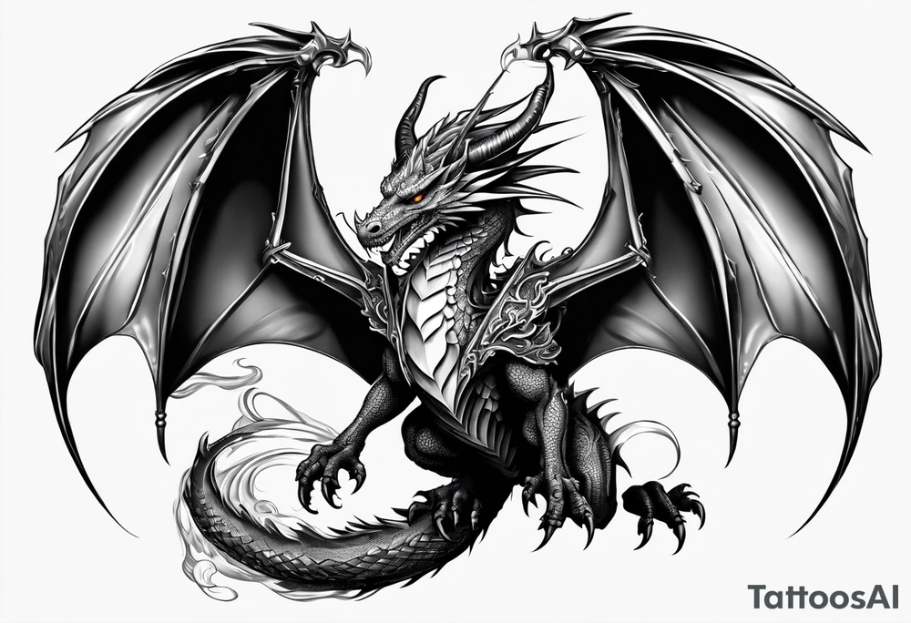 Wizard and dragon tattoo idea