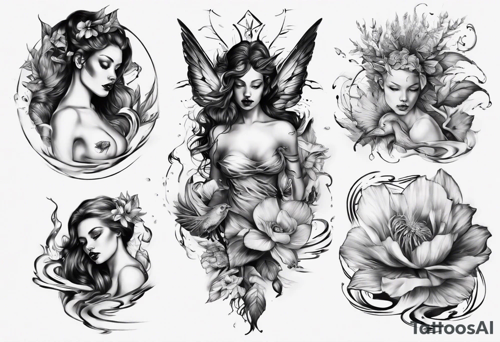 Wasser Nymphe tattoo idea