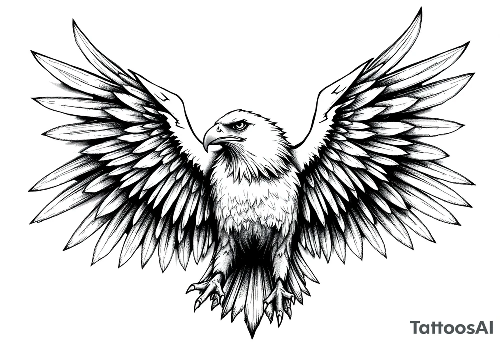 eagle spreading wings tattoo idea