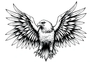 eagle spreading wings tattoo idea