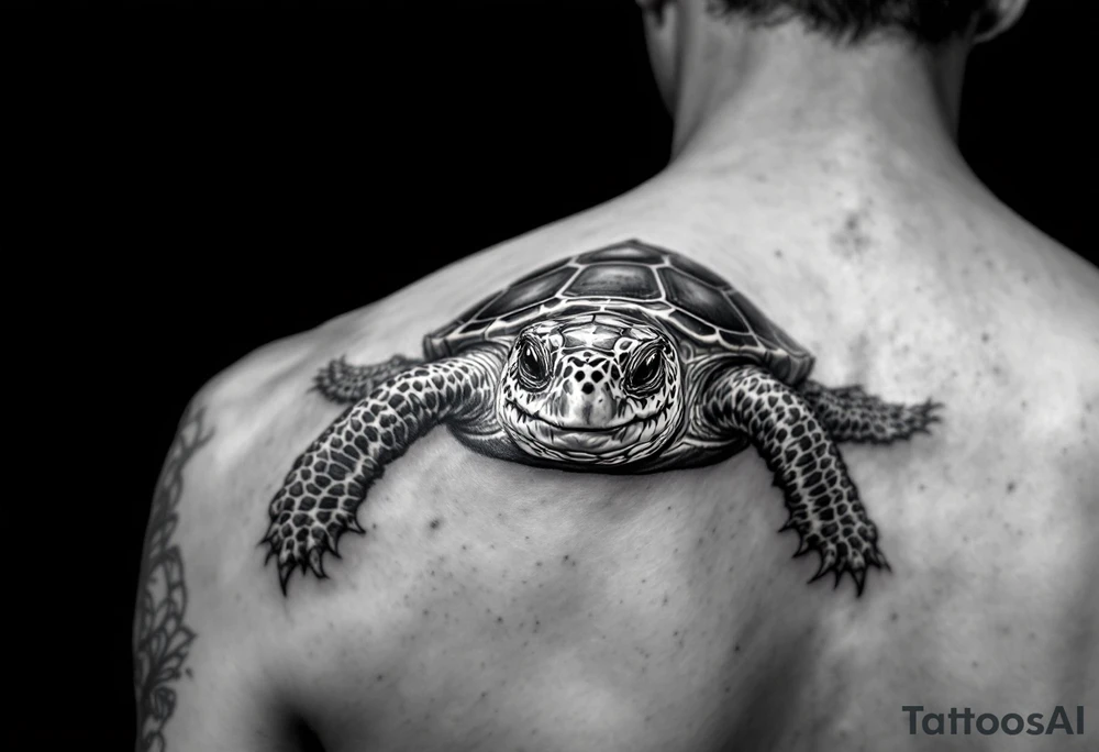 turtle facing tattoo idea