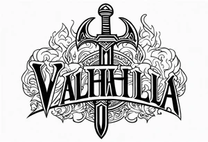 Valhalla fire sword tattoo idea