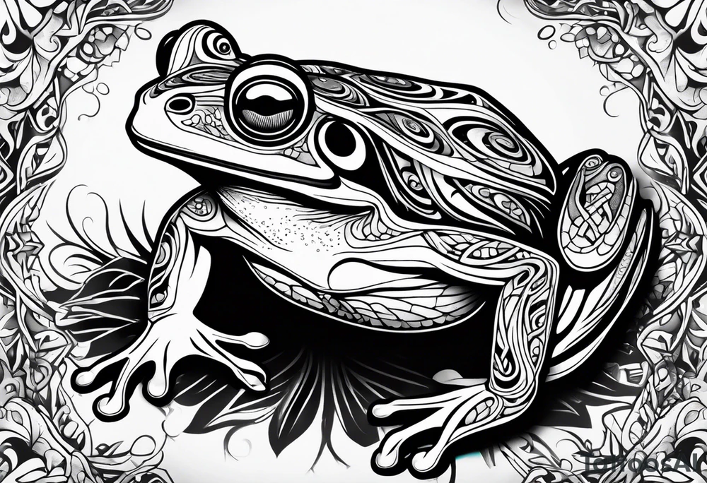 a psychedelic frog tattoo idea