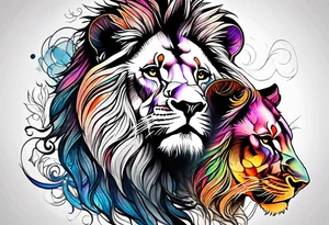 lion and lioness tattoo idea