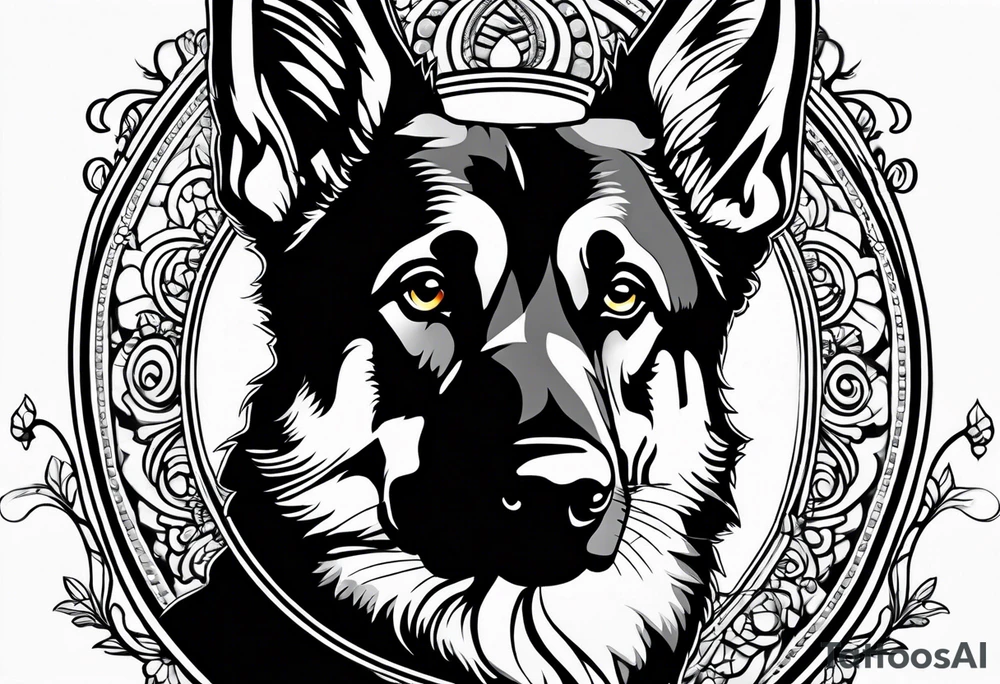 German shepherd dog part of a sleeve tattoo tattoo idea