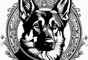 German shepherd dog part of a sleeve tattoo tattoo idea