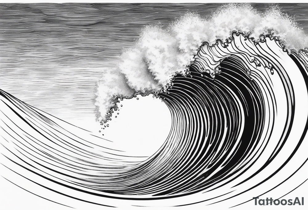 wave traversing a hole, diffraction phenomena, physics tattoo idea wave traversing a hole, diffraction phenomena, physics tattoo idea