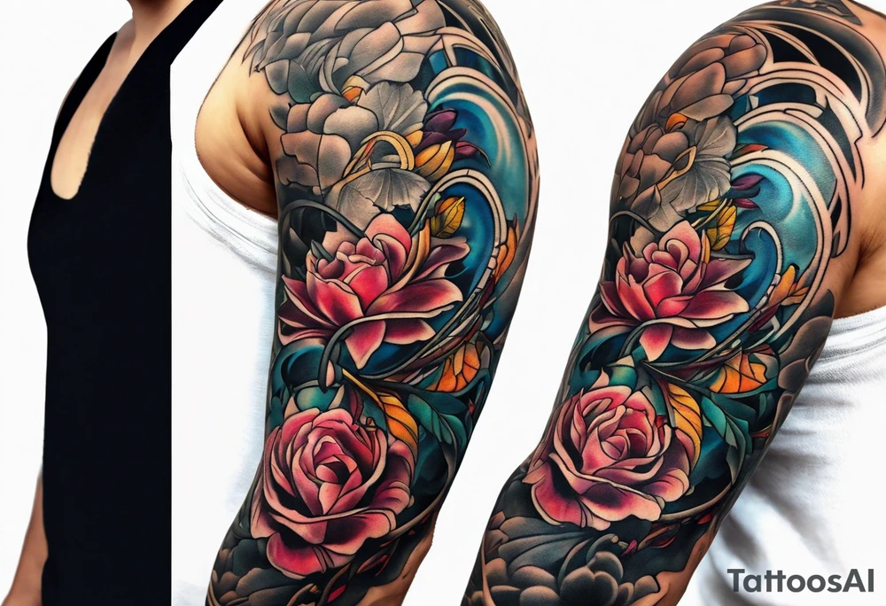 stitching together a wound; no portrait; band around arm tattoo idea