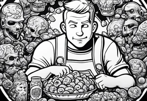 Vault boy eating brains tattoo idea