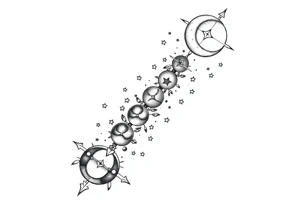 things to add on to a spine tattoo with moon and stars very dainty more moons and details please tattoo idea