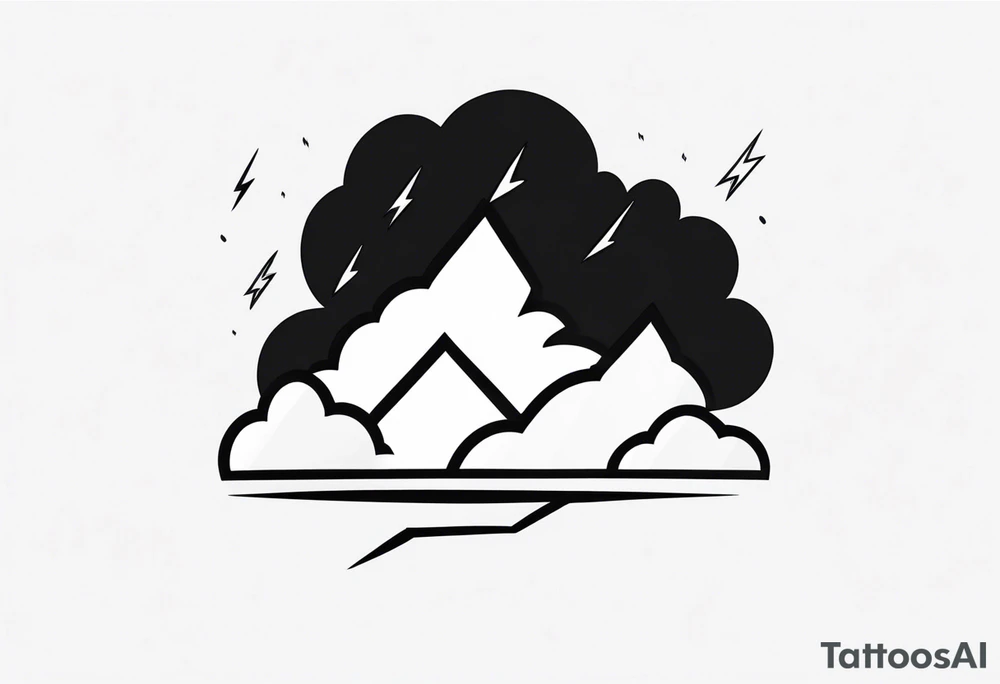 A lightning bolt striking from storm clouds. tattoo idea