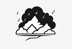 A lightning bolt striking from storm clouds. tattoo idea