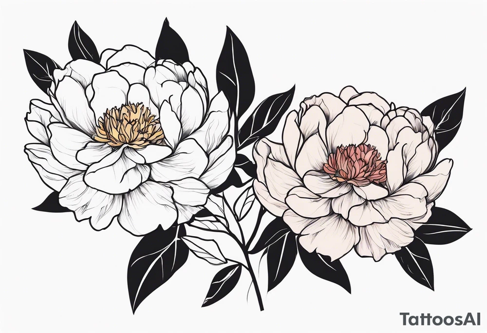 peony flowers tattoo idea