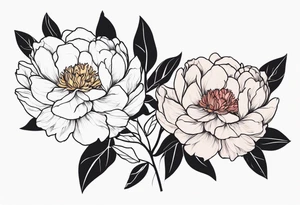 peony flowers tattoo idea