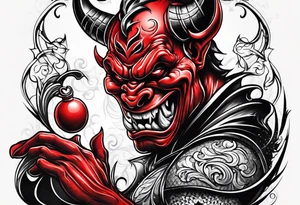 Red Devil heading a Ball tattoo idea