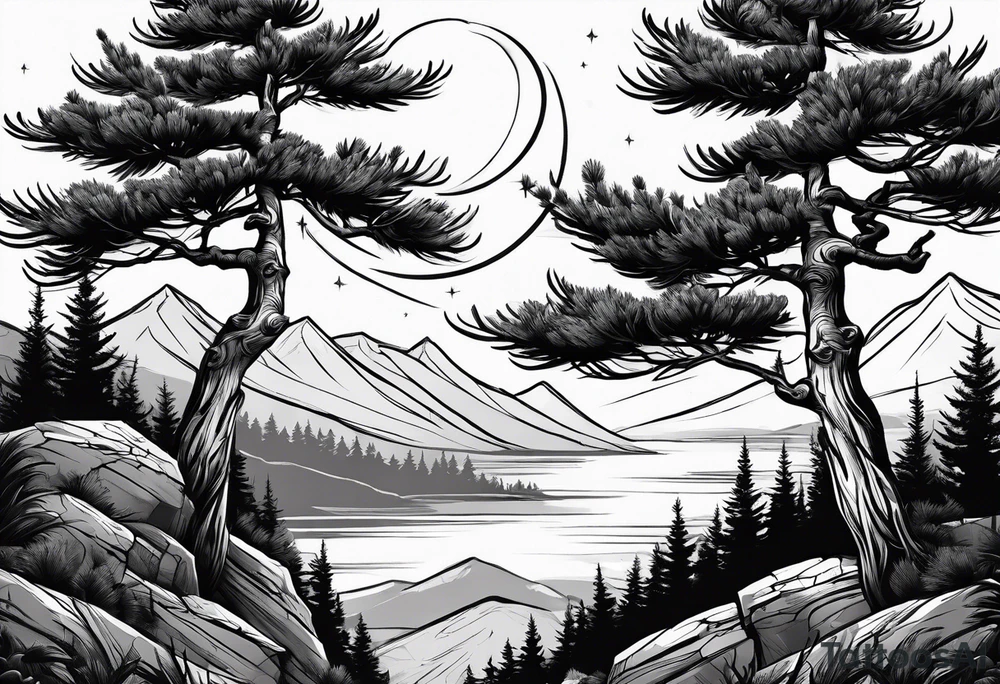 pine tree by itself tattoo idea