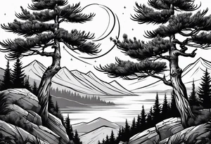pine tree by itself tattoo idea
