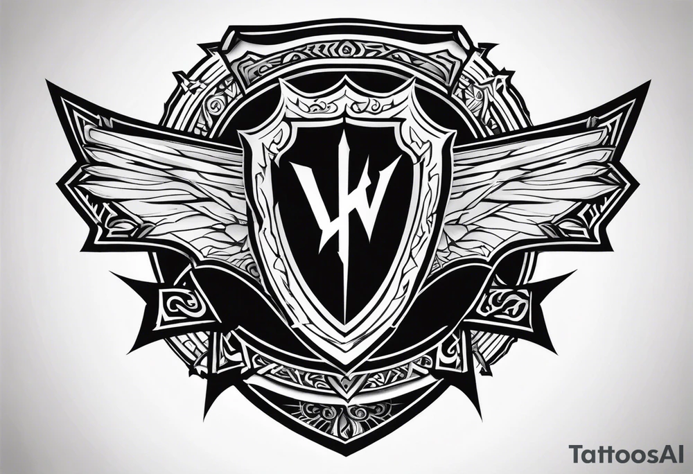 Valhalla sword shield lightning tattoo idea