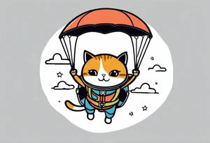 a cat going skydiving tattoo idea