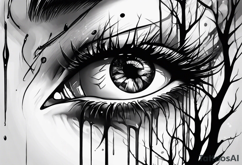 bleeding eyes tattoo idea