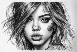 damaged girl tattoo idea